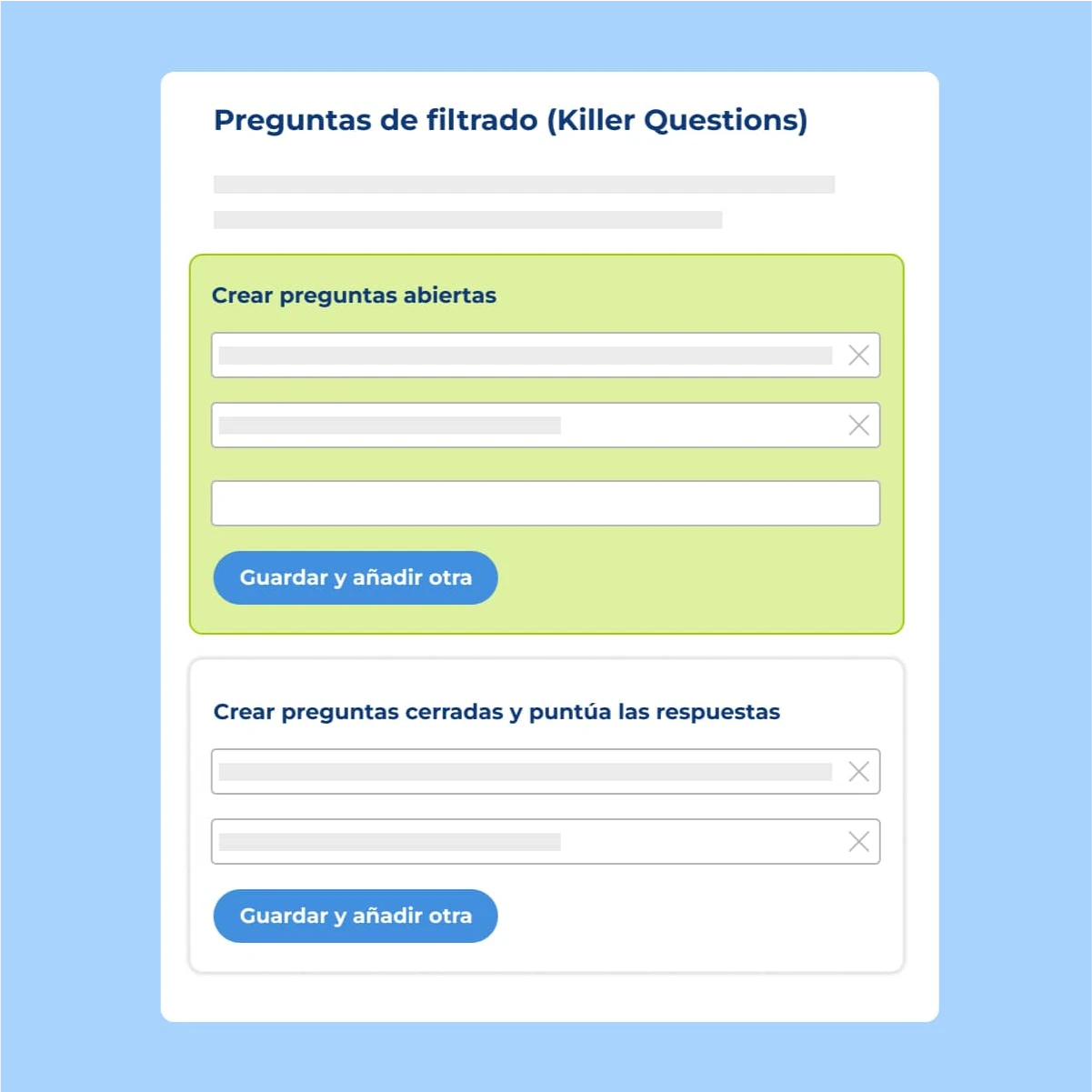 Añade tus Killer Questions o preguntas de filtrado