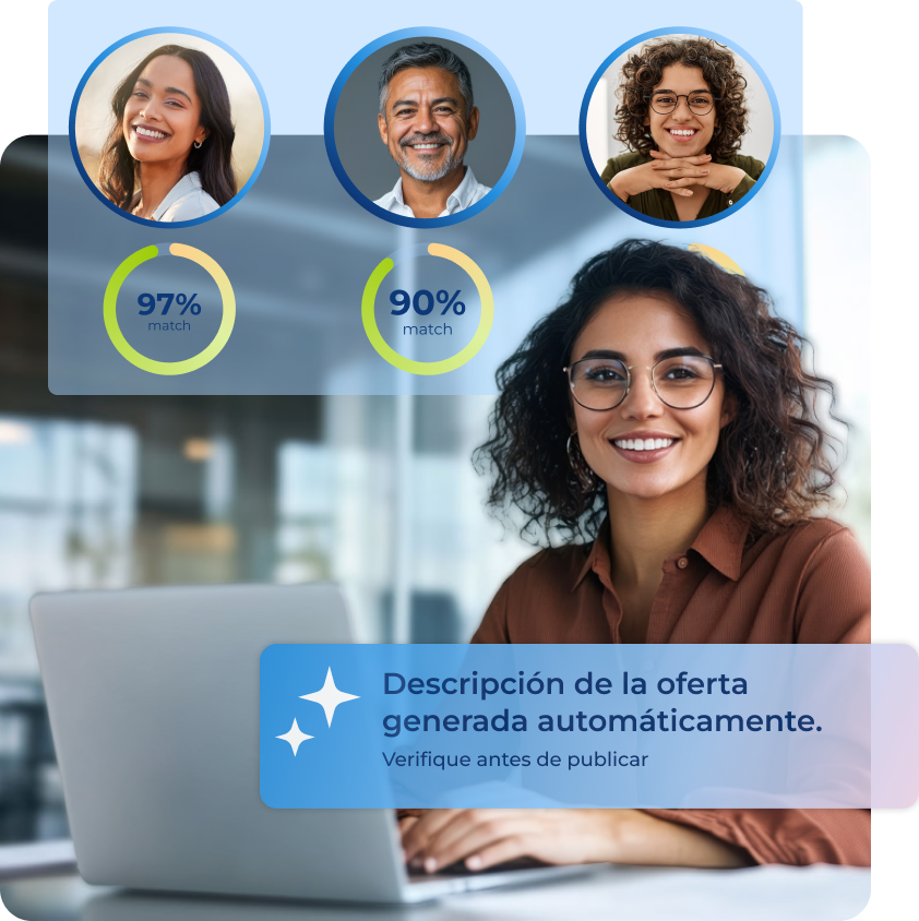 Mujer ejecutiva usando Genoma para encontrar al candidato ideal