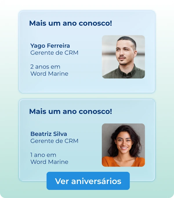 imagem mostra duas pessoas que foram contratadas atraves do software de recrutamento pandapé, gerando menos rotatividade pelo fit com os cadidatos