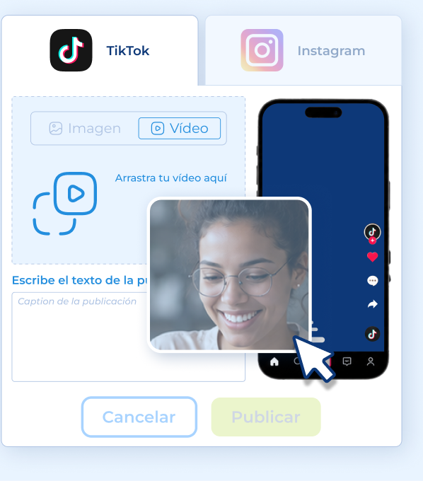 Selecciona la plataforma donde quieres promover la oportunidad. Las cuentas deben estar conectadas por un administrador.